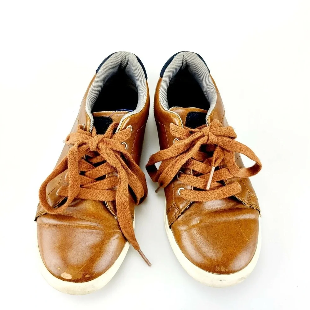 Classic Low Cut Leather Sneaker Toddler Boys 1 Chocolate Preppy HARPER CANYON
